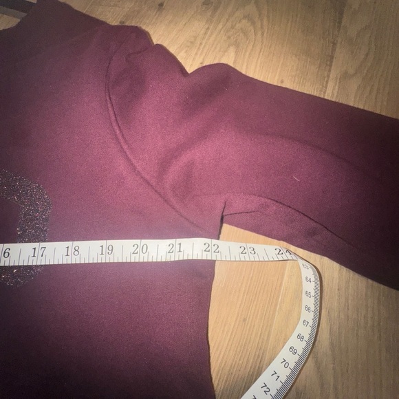 GAP Burgundy Glitter Logo Spellout Pullover Sweatshirt Sweater Large - Picture 4 of 8